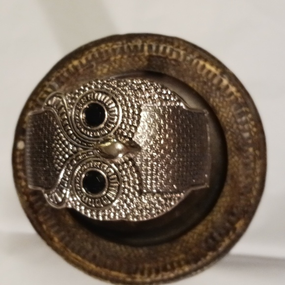 The Unbranded Brand Jewelry - Silver Tone Metal Owl Cuff Bracelet With Black Rhinestones